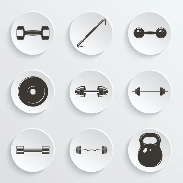 Set of sign weights for fitness or gym icons — Stock Vector