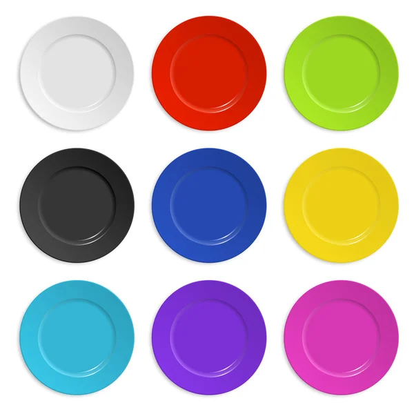Set de placas de colores aisladas en blanco — Vector de stock