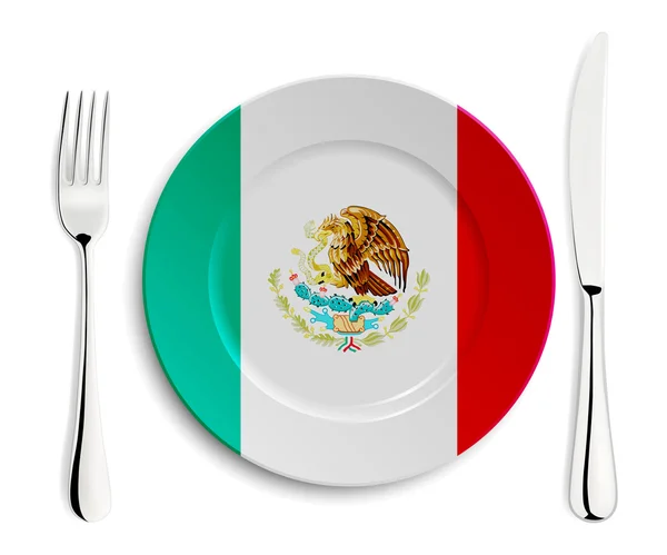 Placa con Bandera de México — Archivo Imágenes Vectoriales