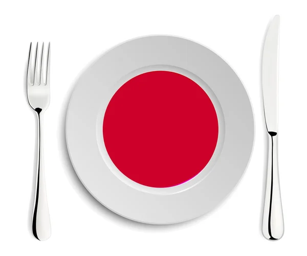 Japonya bayrağı ile plaka — Stok Vektör