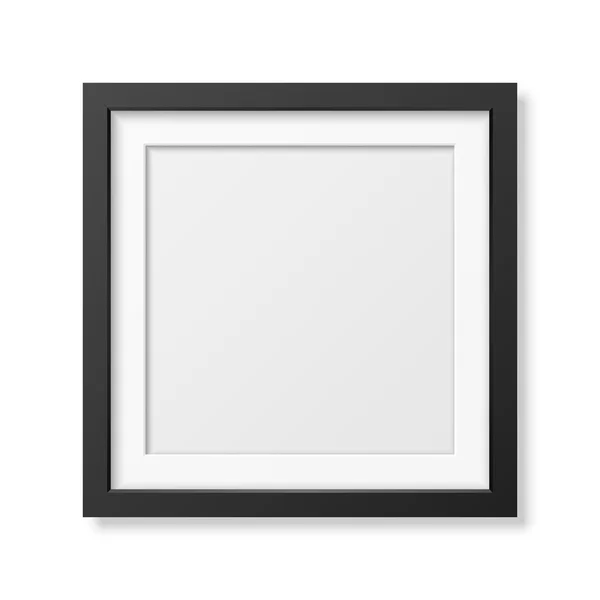 Marco negro cuadrado realista — Archivo Imágenes Vectoriales
