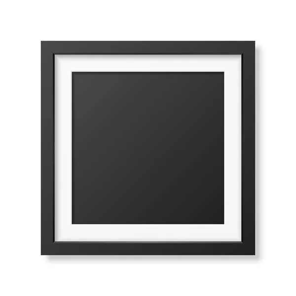 Marco negro cuadrado realista — Archivo Imágenes Vectoriales