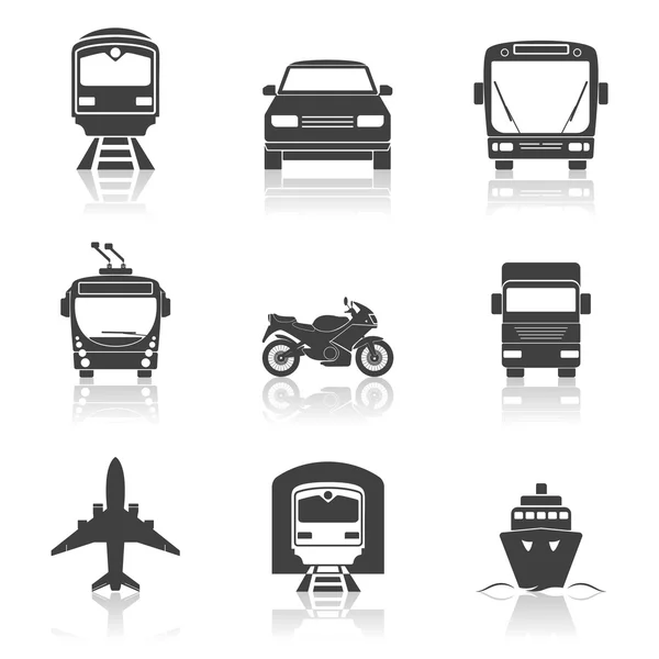 Conjunto de iconos de transporte simples . — Archivo Imágenes Vectoriales