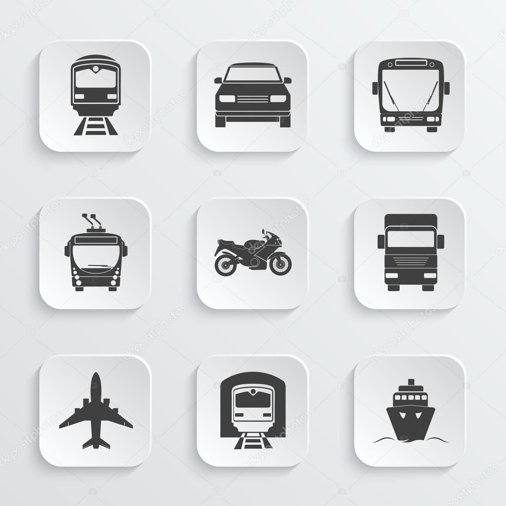 Simple transport icons set. Vector EPS10 illustration