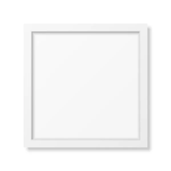Quadrato realistico cornice bianca — Vettoriale Stock