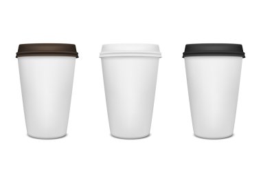 Paper coffee cup set clipart