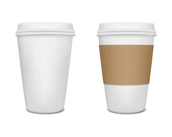 Papel taza de café conjunto — Vector de stock