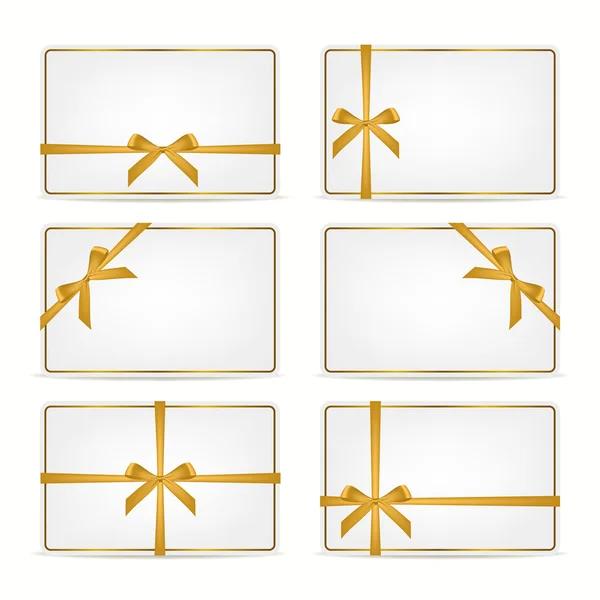 Set of gift cards with ribbons. — Stock Vector