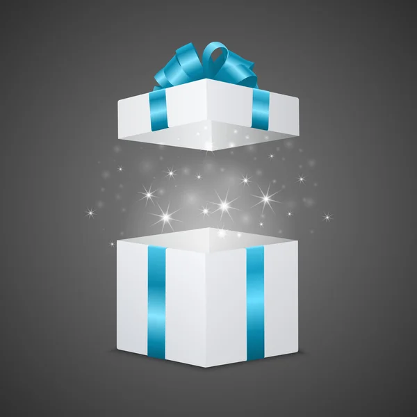 Caja de regalo con efecto mágico — Vector de stock