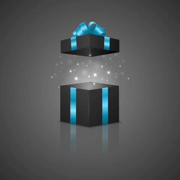 Caja de regalo con efecto mágico — Vector de stock