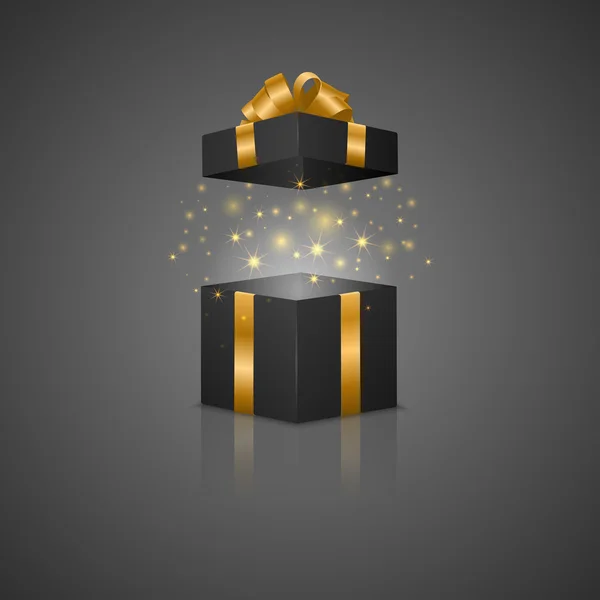 Gift box with a magic effect — Stock Vector