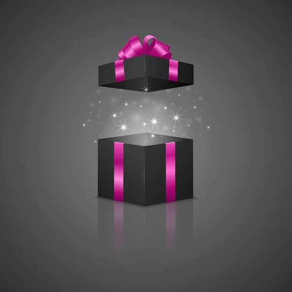 Caja de regalo con efecto mágico — Vector de stock