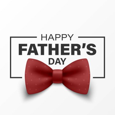 Papyonlu Babalar Günü karşılama kartı, vektör illüstrasyonu. Minimal Poster, Kare Sancak, Babama Hediye Fişi Şablonu. Babalar Günü Satışı, Parti Daveti, Tebrik Kartı.