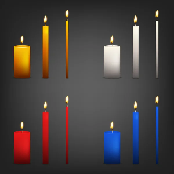 Ensemble de bougies . — Image vectorielle