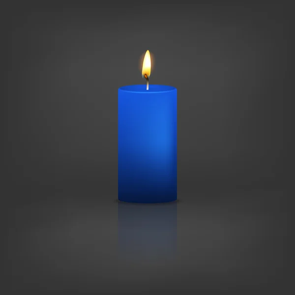 White wax candle is lit in the dark — Stock Photo © Asteri 4028147