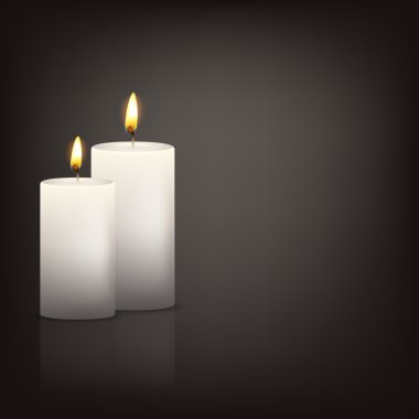 İki mum ile vektör arka plan
