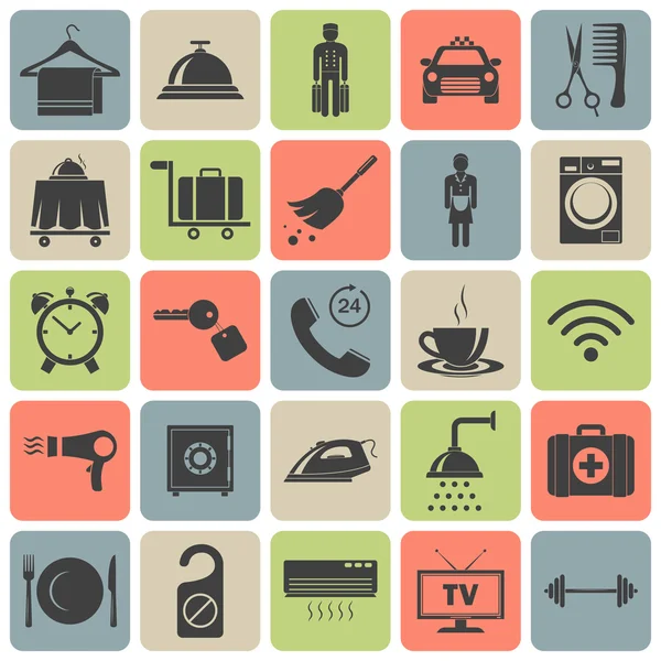 Set de iconos del hotel — Vector de stock