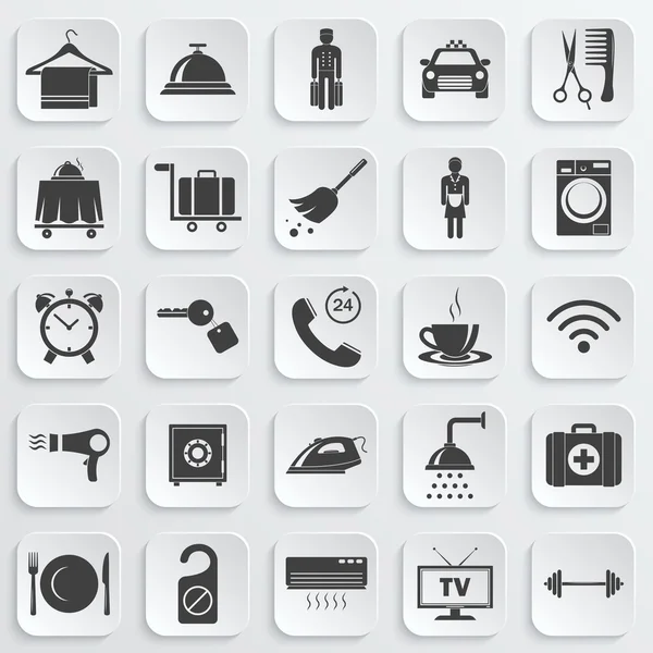 Hotel icons set — Stockvector