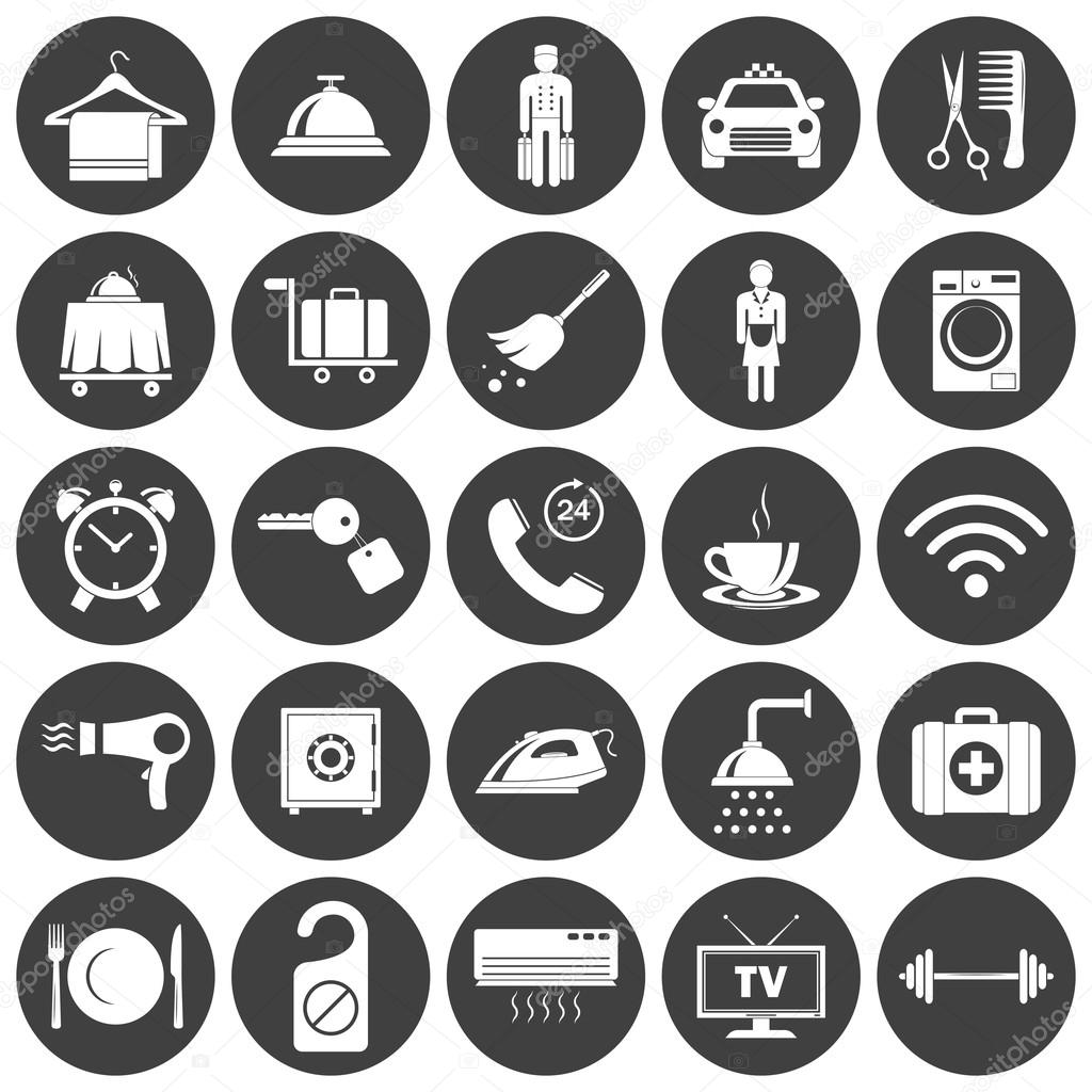 Hotel icons set