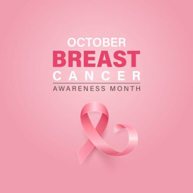 Göğüs Kanseri Farkındalığı Meydanı Pembe Posteri, Vektör İllüstrasyonu. Ekim Pembe Kurdele İllüstrasyonu. İpek Gerçekçi Pembe Kurdeleli Göğüs Kanseri Farkındalığı Ay Sancağı. Sağlık Kampanyası Arkaplanı.