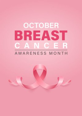 Vektör Göğüs Kanseri Farkındalığı Dikey Pembe Posteri. Ekim Pembe Kurdele İllüstrasyonu. İpek Gerçekçi Pembe Kurdeleli Göğüs Kanseri Farkındalığı Ay Sancağı. Sağlık Kampanyası Arkaplanı.