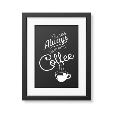 Tipografik arka planda gerçekçi kare siyah çerçeve alıntı