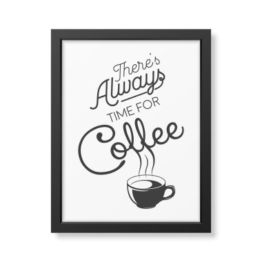 Tipografik arka planda gerçekçi kare siyah çerçeve alıntı