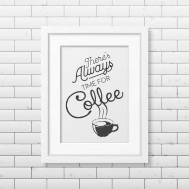 Tipografik arka planda tuğla duvar arka plan üzerinde gerçekçi bir şekilde beyaz çerçeve alıntı