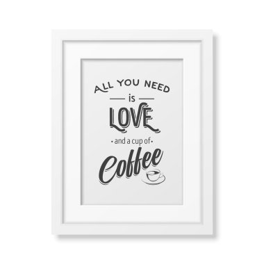 Gerçekçi bir şekilde beyaz çerçeve içinde tipografik arka plan alıntı