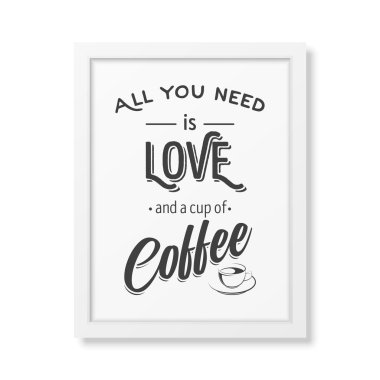 Gerçekçi bir şekilde beyaz çerçeve içinde tipografik arka plan alıntı