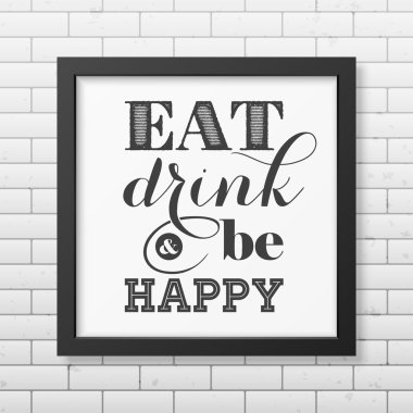 Tipografik arka planda gerçekçi kare siyah çerçeve alıntı