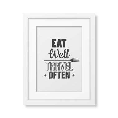 Quote typographical Background in the realistic square whiteframe