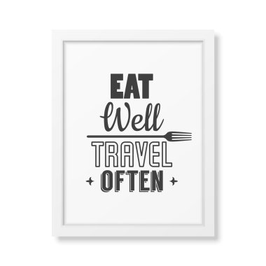 Quote typographical Background in the realistic square whiteframe