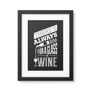 Tipografik arka planda gerçekçi kare siyah çerçeve alıntı