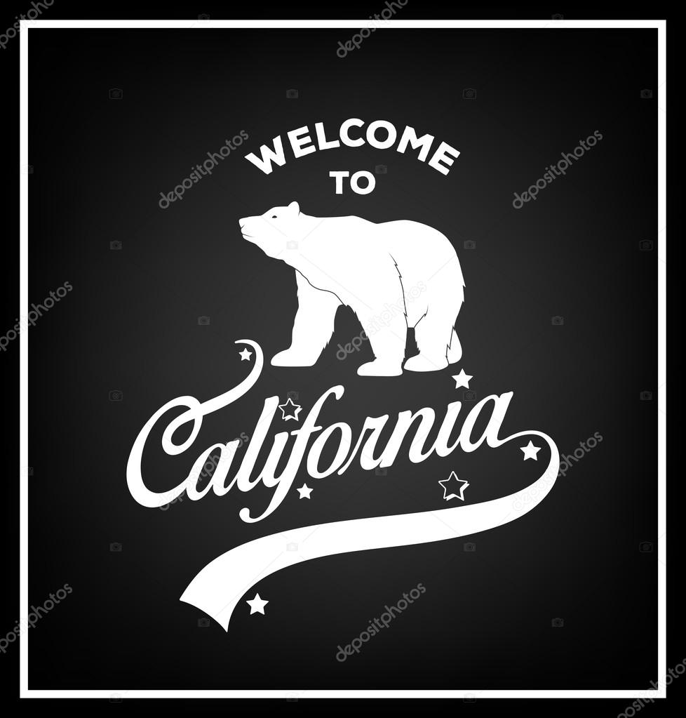 Welcome to California  - typographical Background. Vector EPS8 illustration