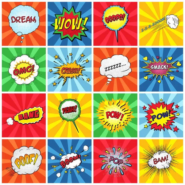 Set of comic sound effects — Stock Vector