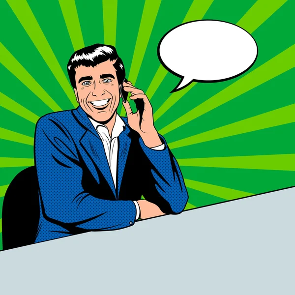 Бізнесмен розмовляє по телефону — стоковий вектор