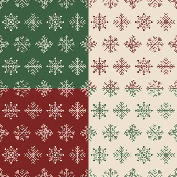 Set of Christmas and New year seamless patterns — Stock Vector
