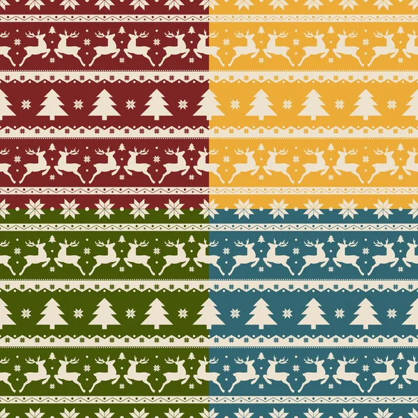 Reihe von Weihnachten und Neujahr nahtlose Muster — Stockvektor