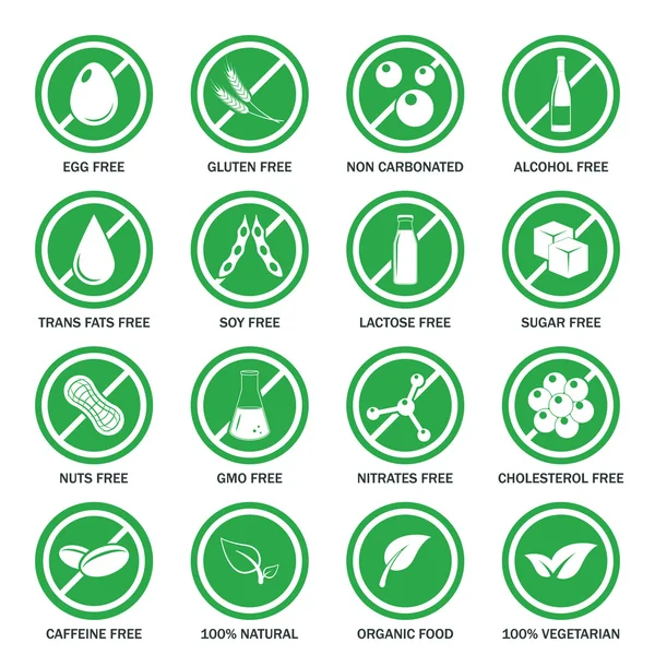 Allergen icons vector set. — Stock Vector