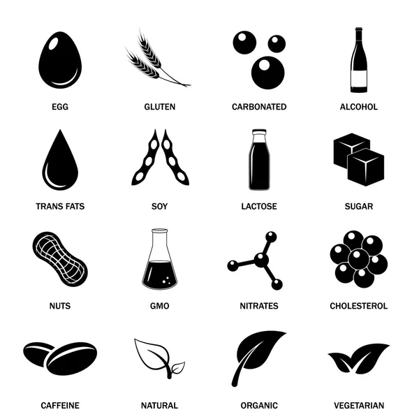 Allergen icons vector set. — Stock Vector