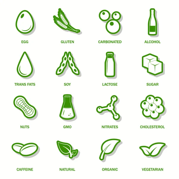 Allergen Icons Vektor Set. — Stockvektor