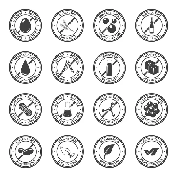 Ensemble vectoriel d'icônes allergènes . — Image vectorielle