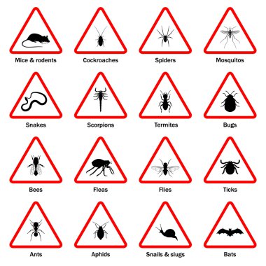 Haşere ve böcek kontrol Icons set.