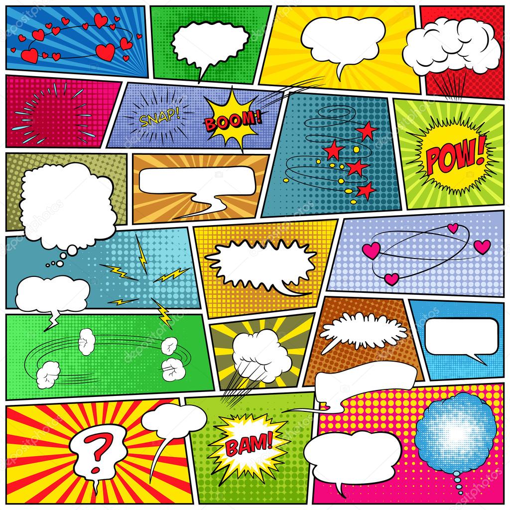 Abstract set of comic templates