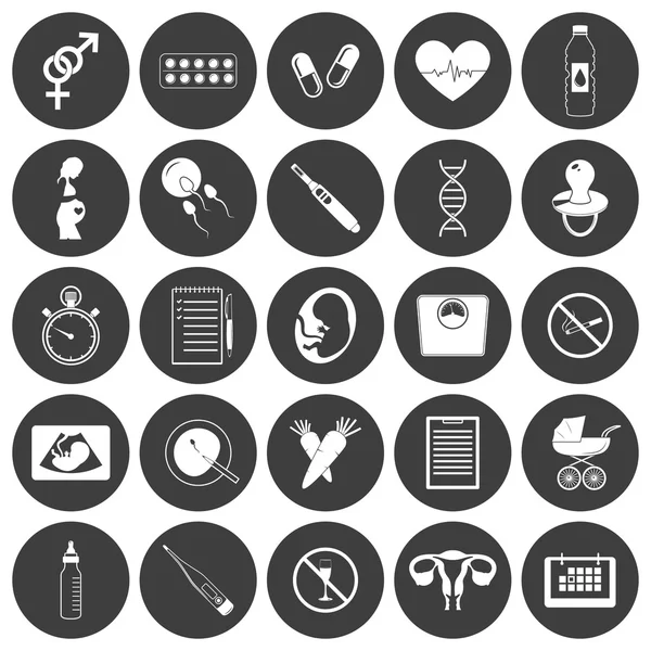 Iconos de embarazo simples — Vector de stock