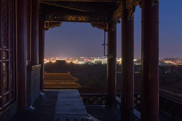 2015年2月25日 北京の景山公園 展望丘 の王春亭の夜景 — ストック写真