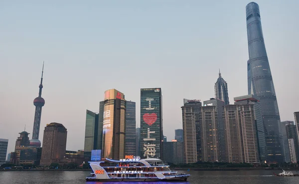 Shanghai China Juli 2015 Abendlicher Blick Auf Den Oriental Pearl — Stockfoto