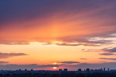 Belgrad şehir manzarası gün batımında, Belgrad Kalesi 'nin Belgrad ve Sırbistan' daki manzarası