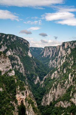 Sırbistan 'ın doğusundaki Bor kenti yakınlarındaki en derin ve en uzun kanyon olan Lazar Kanyonu / Lazarev kanyonunun dik kayalıkları